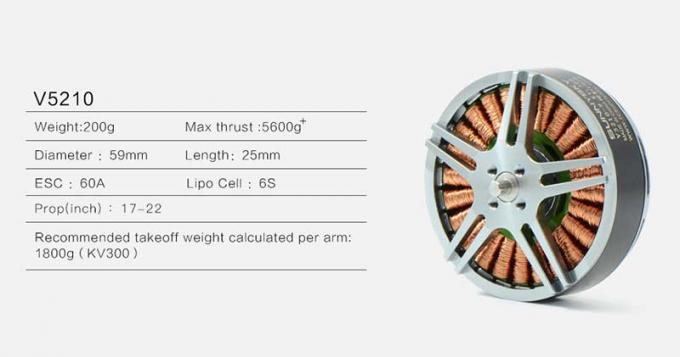 Luftgeschwindigkeitsmotor für Schwerlastdrohnen 300KV Hochleistungsbrustloser Motor 0