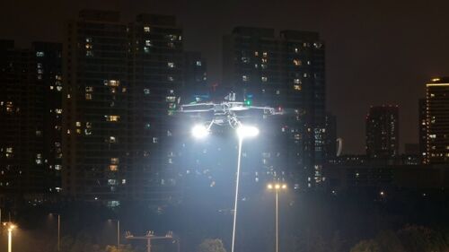 Aktuelle Unternehmensnachrichten über MYUAV M400S Tethered Lighting Drone definiert die Nachtfilmproduktion neu