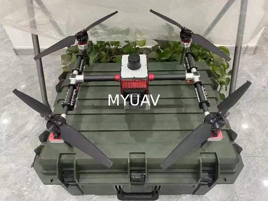 Das MYUAV Portable Emergency Lighting angeschlossene UAV wiegt etwa 3,2 kg und ist windfest.